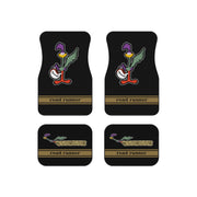 Plymouth Roadrunner Tribute Car Floor Mats (Set of 4) Gold Stripe flipped helmet