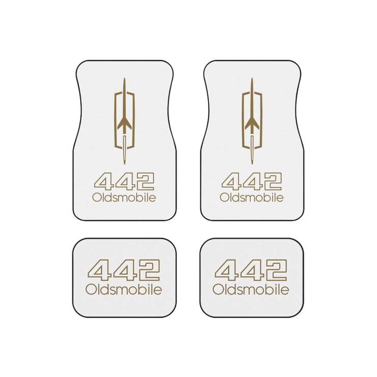 1985 1986 1987 Olds Oldsmobile 442 Car Floor Mats (set Of 4)  Gold/white