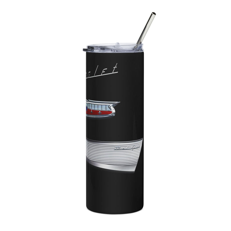 57 Chevy Tribute Skinny Matte Tumbler, 20oz Black