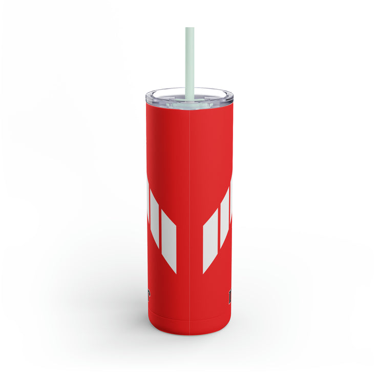 1971 1972 Plymouth Roadrunner Tribute Skinny Matte Tumbler, 20oz Red / White