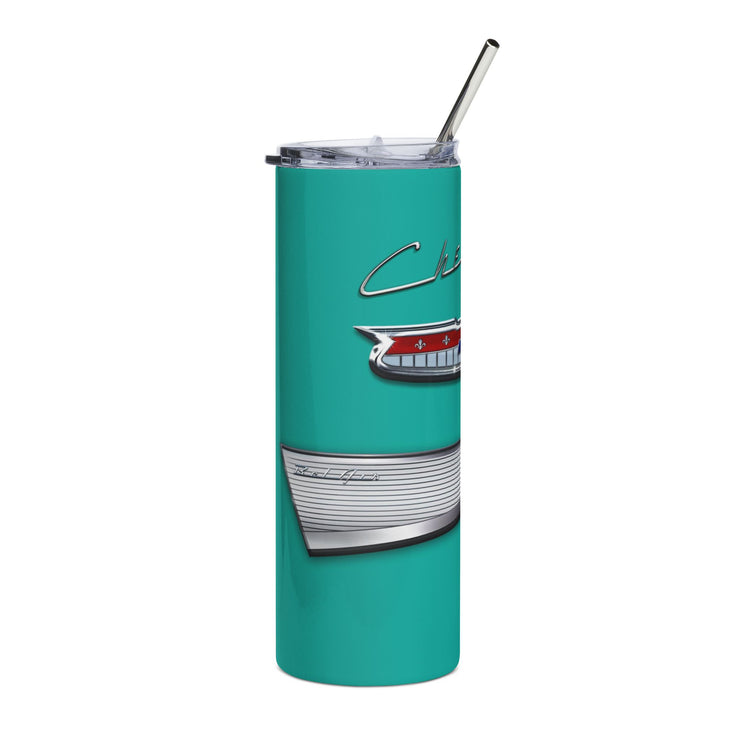 57 Chevy Tribute Skinny Matte Tumbler, 20oz Turquoise