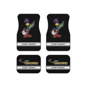 Plymouth Roadrunner Tribute Car Floor Mats (Set of 4) White Stripe flipped helmet