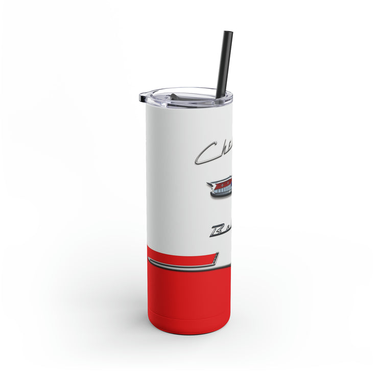 56 Chevy Tribute Skinny Matte Tumbler, 20oz Red