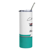 56 Chevy Tribute Skinny Matte Tumbler, 20oz Dark Turquoise