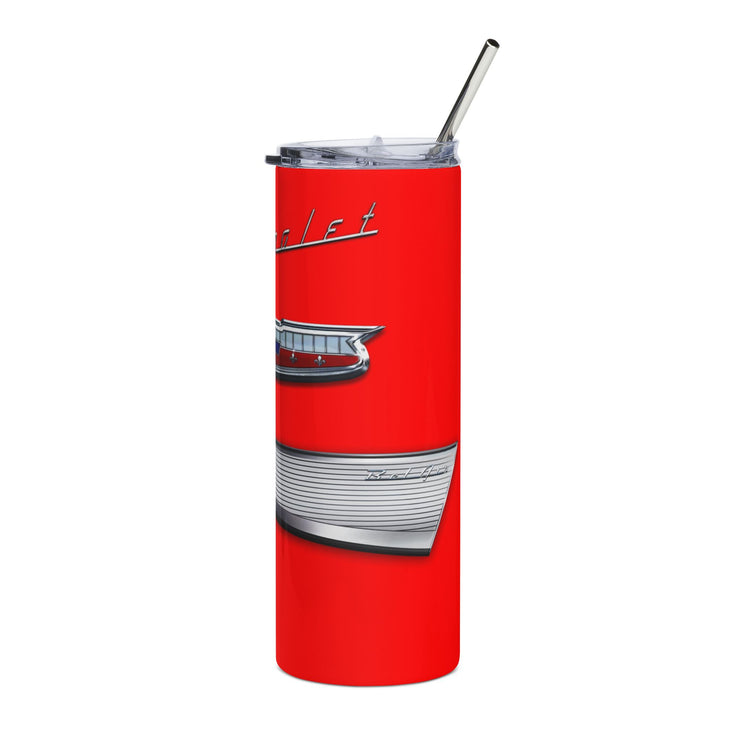 1957 57 Bel Air Tribute 20 ounce Tumbler with Straw Red