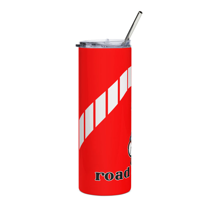 1971 1972 Plymouth Roadrunner Tribute Skinny Matte Tumbler, 20oz Red / White