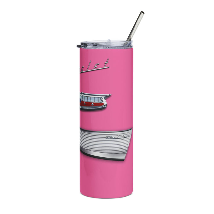 57 Chevy Tribute Skinny Matte Tumbler, 20oz pink
