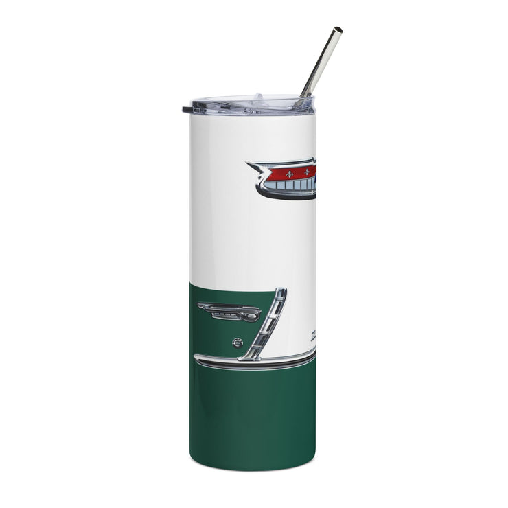 1955 55 Chevy Bel Air Tribute 20 ounce Tumbler with Straw Green/White