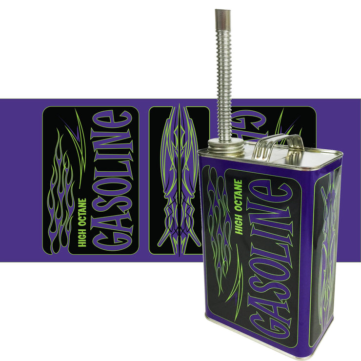 High Octane Gasoline GALLON GAS CAN W/ FILLER NOZZLE purple