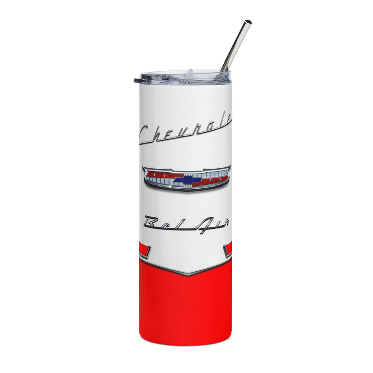 1956 56 Bel Air Tribute 20 ounce Tumbler with Straw Red/White