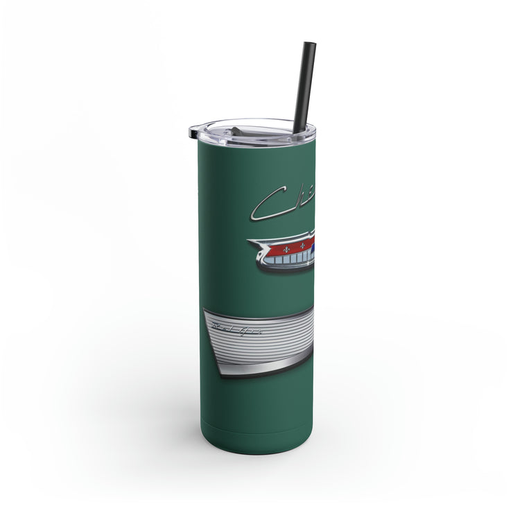 57 Chevy Tribute Skinny Matte Tumbler, 20oz Dark Green