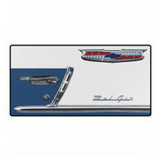 1955 55 Chevy Bel Air Tribute White / Blue Desk Mats