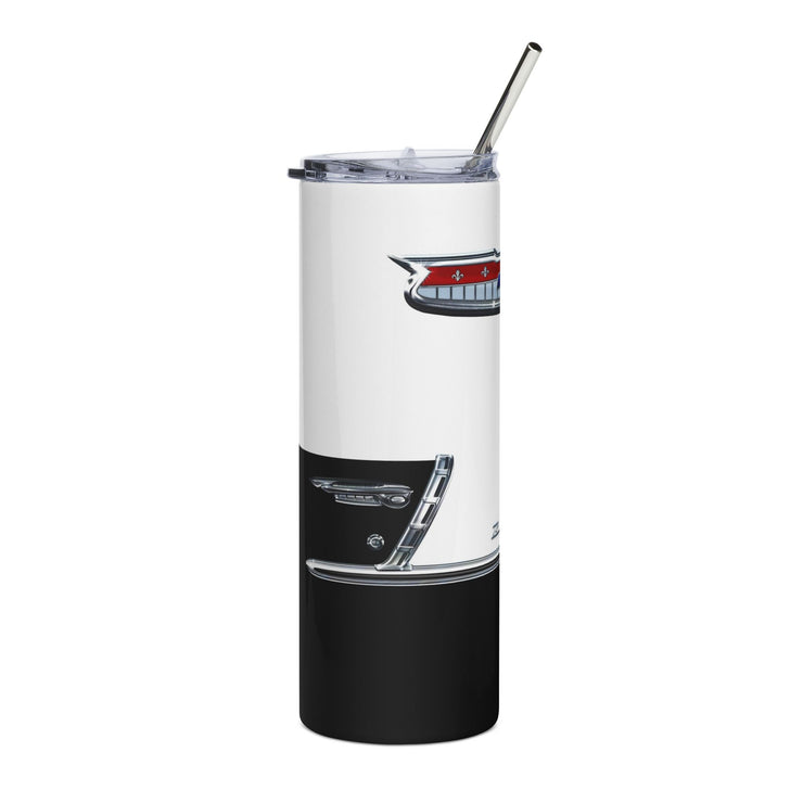 1955 55 Chevy Bel Air Tribute 20 ounce Tumbler with Straw Black/White