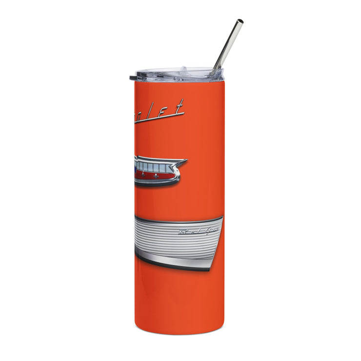 57 Chevy Tribute Skinny Matte Tumbler, 20oz Orange