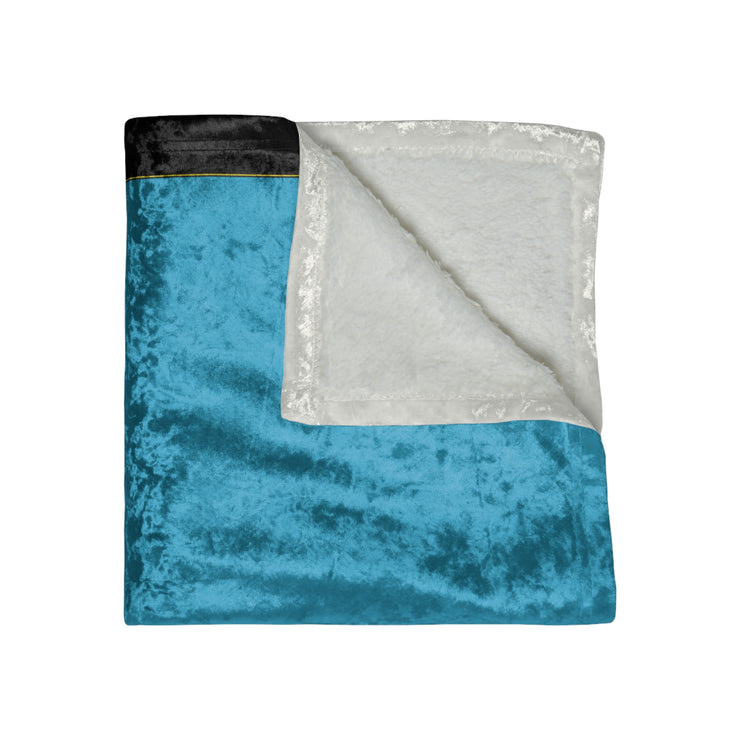 Power Wagon Tribute Crushed Velvet Blanket in light turquoise/black