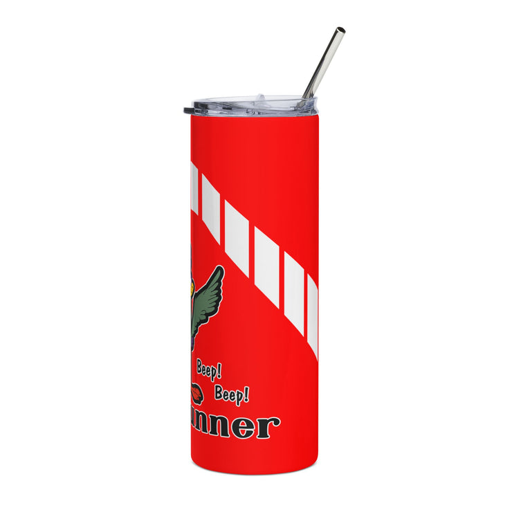 1971 1972 Plymouth Roadrunner Tribute Skinny Matte Tumbler, 20oz Red / White