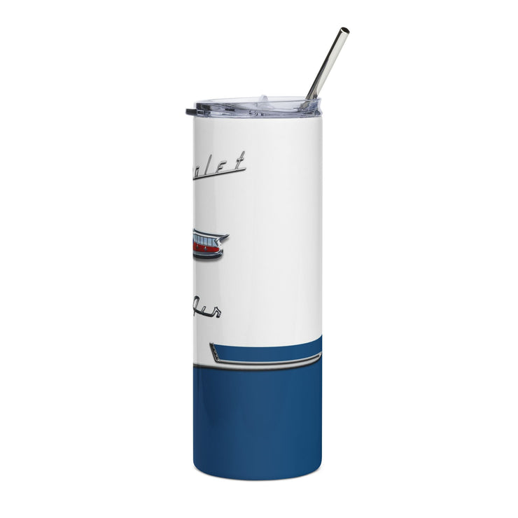 1956 56 Bel Air Tribute 20 ounce Tumbler with Straw Dark Blue/White
