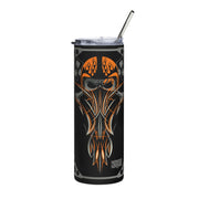 MCH Speed Demon Pinstriped 20 ounce Tumbler with Straw Black/Orange