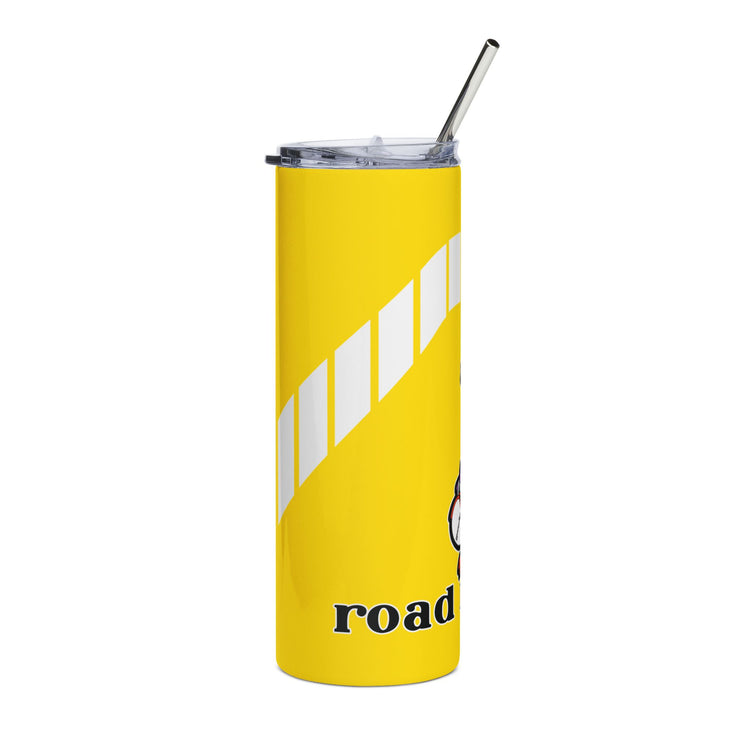 1971 1972 Plymouth Roadrunner Tribute Skinny Matte Tumbler, 20oz Yellow / White