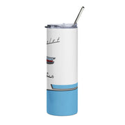 56 Chevy Tribute Skinny Matte Tumbler, 20oz Light Blue