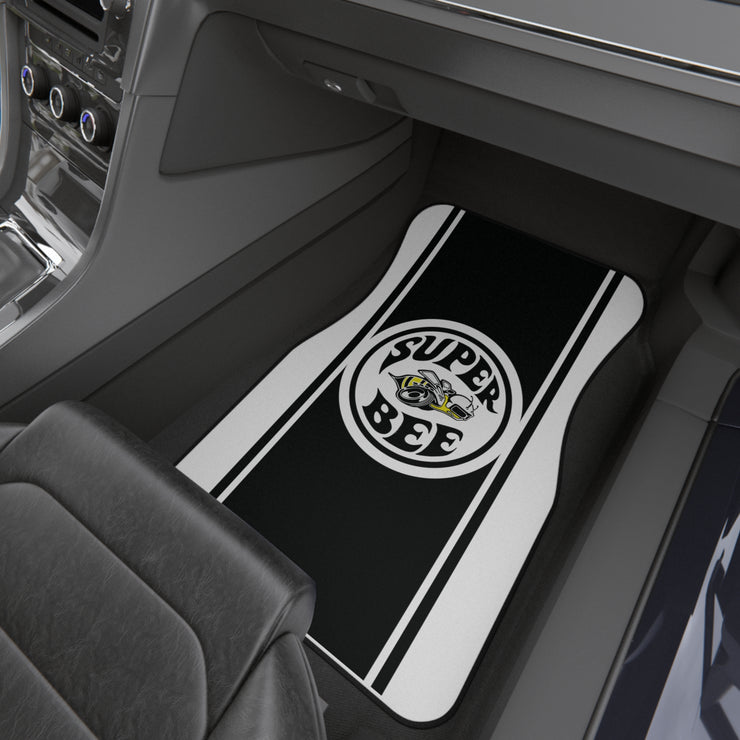 Super Bee Tribute Car Floor Mats (Set of 4) white / black