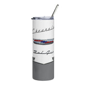 56 Chevy Tribute Skinny Matte Tumbler, 20oz Grey