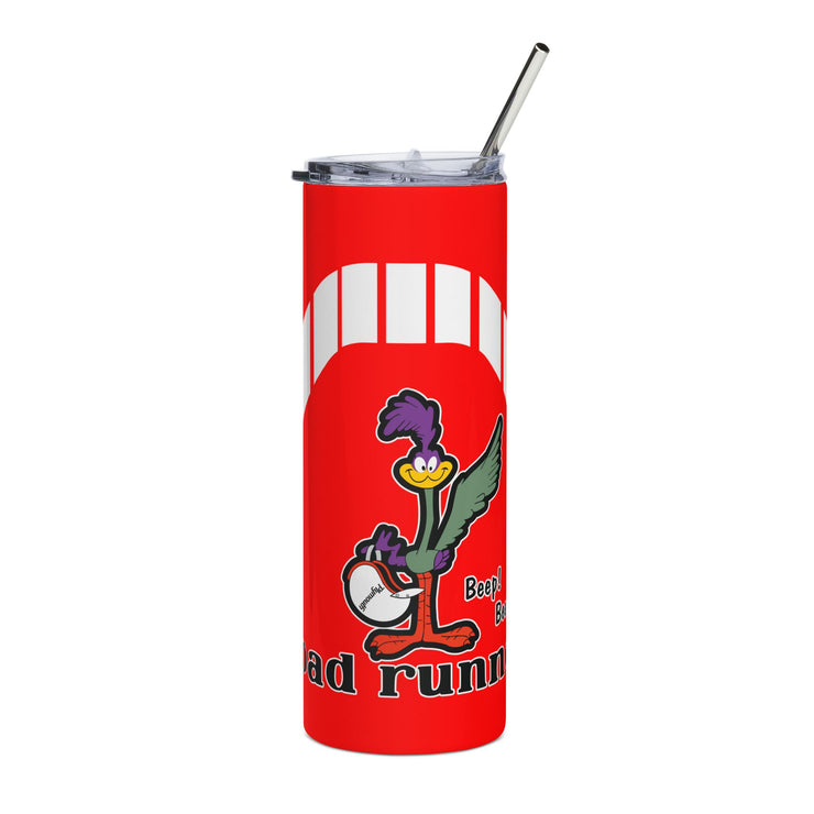 1971 1972 Plymouth Roadrunner Tribute Skinny Matte Tumbler, 20oz Red / White