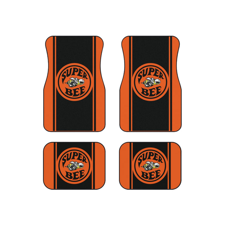 Super Bee Tribute Car Floor Mats (Set of 4) orange/black