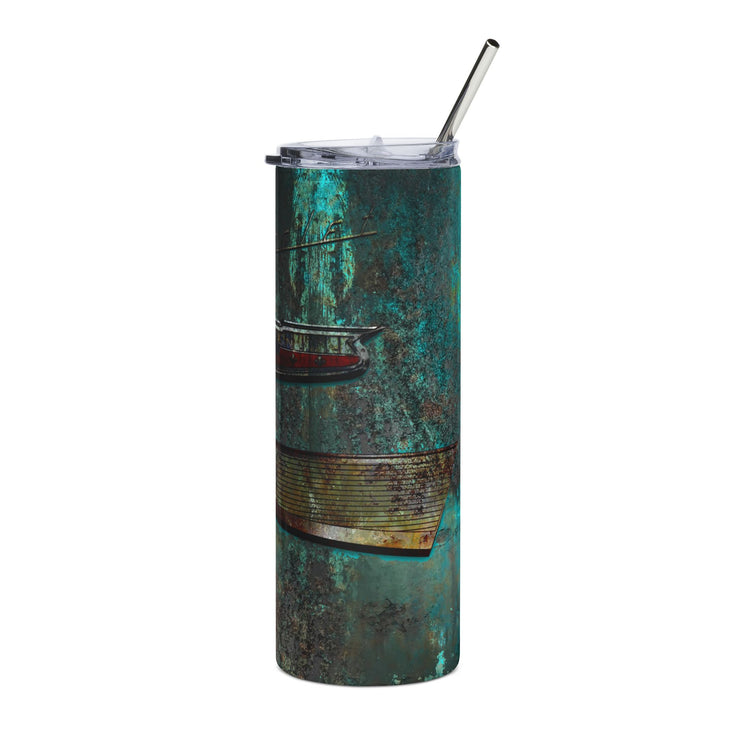 57 Chevy Tribute Skinny Matte Tumbler, 20oz Rusted Turquoise