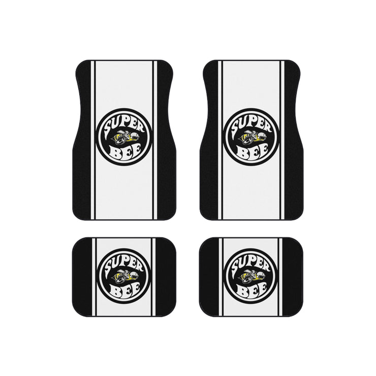 Super Bee Tribute Car Floor Mats (Set of 4) black / white