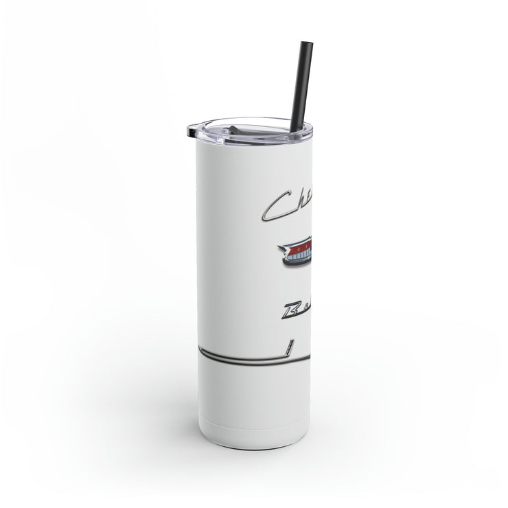 56 Chevy Tribute Skinny Matte Tumbler, 20oz White