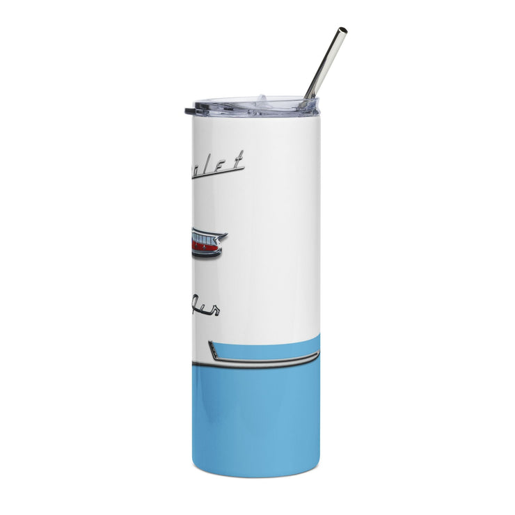 1956 56 Bel Air Tribute 20 ounce Tumbler with Straw Light Blue/White