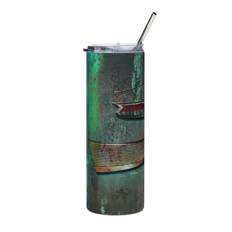 57 Chevy Tribute Skinny Matte Tumbler, 20oz Rusted Turquoise