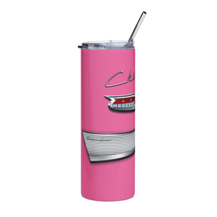 1957 57 Bel Air Tribute 20 ounce Tumbler with Straw Pink