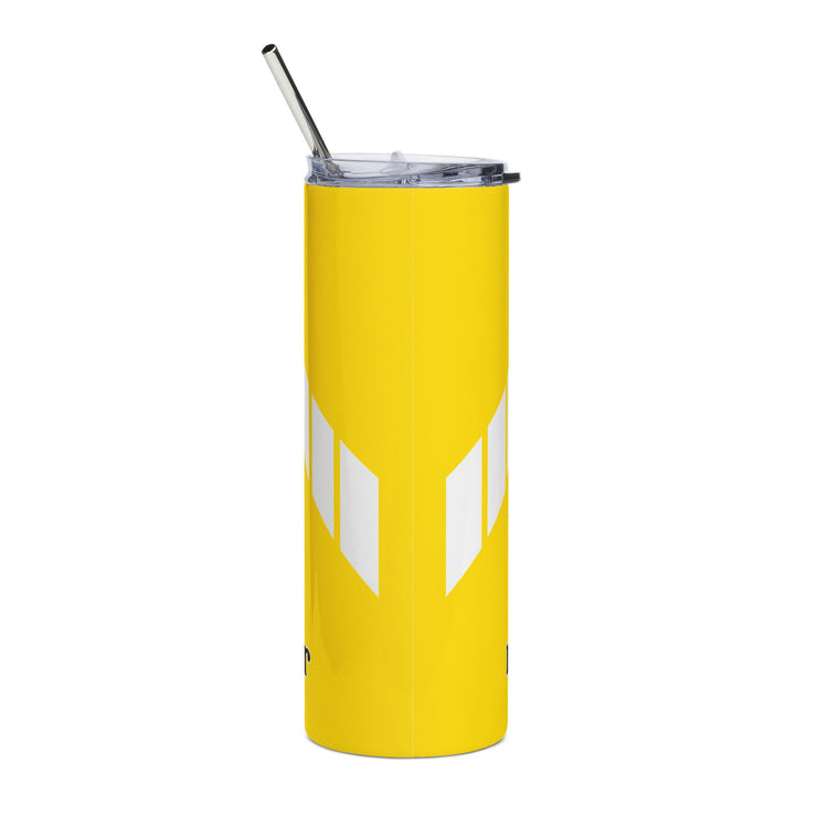 1971 1972 Plymouth Roadrunner Tribute Skinny Matte Tumbler, 20oz Yellow / White