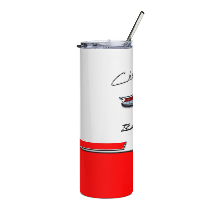 1956 56 Bel Air Tribute 20 ounce Tumbler with Straw Red/White