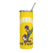 1971 1972 Plymouth Roadrunner Tribute Skinny Matte Tumbler, 20oz Yellow / White