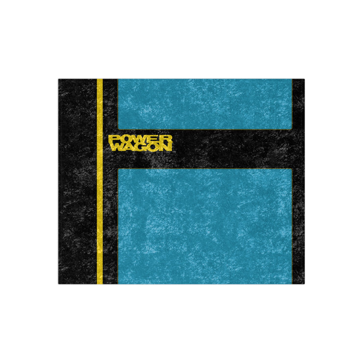 Power Wagon Tribute Crushed Velvet Blanket in light turquoise/black