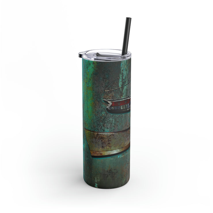 57 Chevy Tribute Skinny Matte Tumbler, 20oz Rusted Turquoise