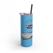 57 Chevy Tribute Skinny Matte Tumbler, 20oz Light Blue