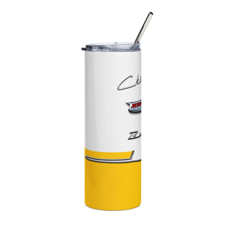 56 Chevy Tribute Skinny Matte Tumbler, 20oz Yellow