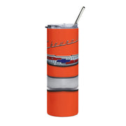 1957 57 Bel Air Tribute 20 ounce Tumbler with Straw Orange