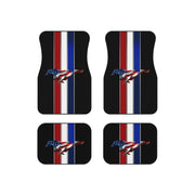 USA Mustang Tribute Car Floor Mats (Set of 4) black