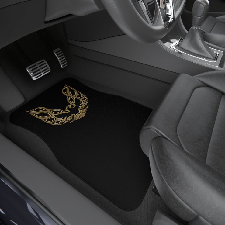 Pontiac Firebird Trans am Eagle Tribute Car Floor Mats (Set of 4) black/gold