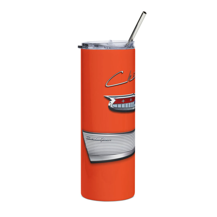 57 Chevy Tribute Skinny Matte Tumbler, 20oz Orange