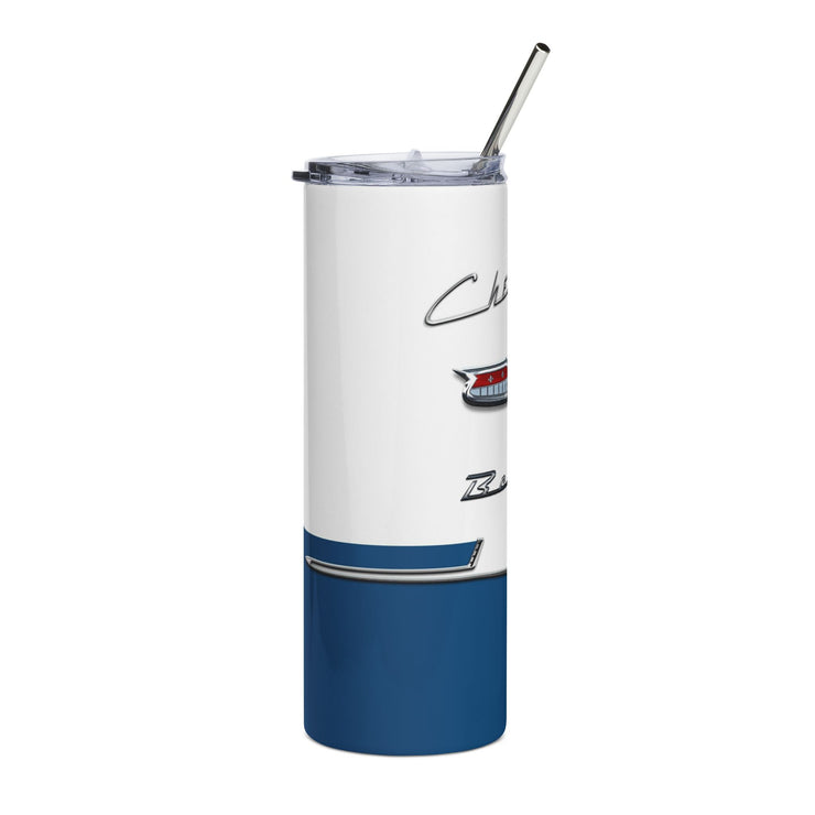 1956 56 Bel Air Tribute 20 ounce Tumbler with Straw Dark Blue/White