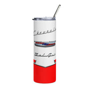 56 Chevy Tribute Skinny Matte Tumbler, 20oz Red