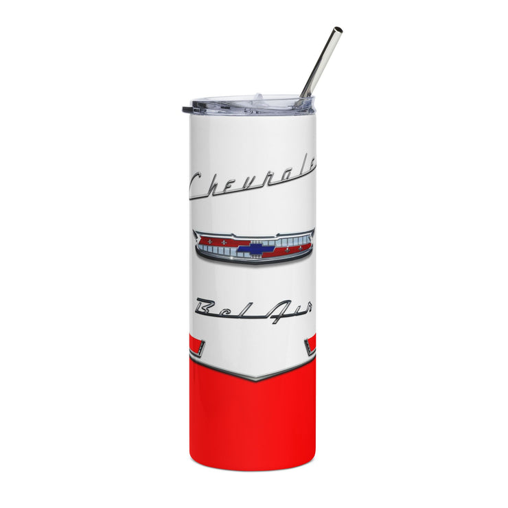 56 Chevy Tribute Skinny Matte Tumbler, 20oz Red