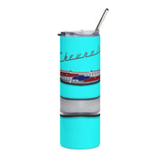 1957 57 Bel Air Tribute  20 ounce Tumbler with Straw Light Turquoise