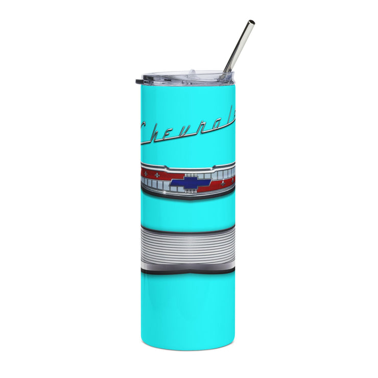 1957 57 Bel Air Tribute  20 ounce Tumbler with Straw Light Turquoise